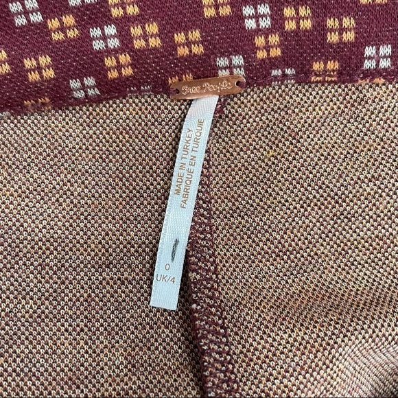 Free People Carnaby Pattern Stretch Slim Fit Pants Size 0 - Picture 9 of 10